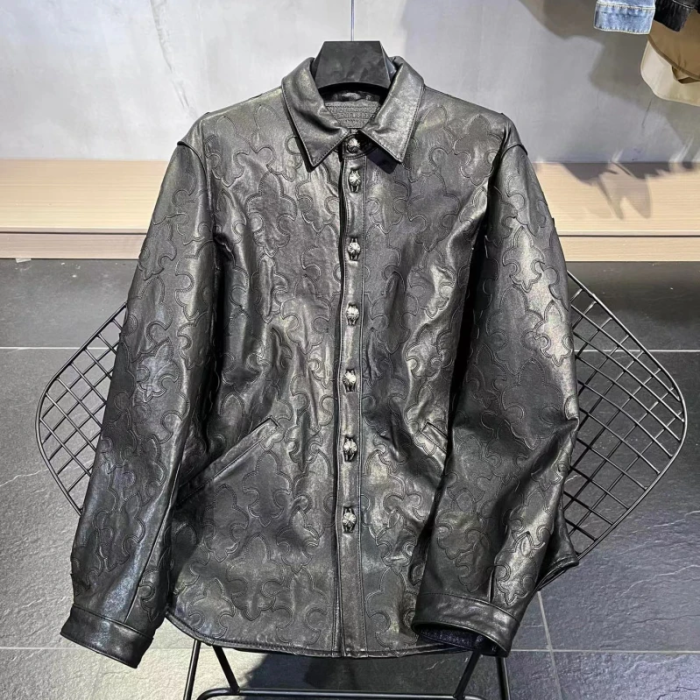 Chrome Hearts NIGO Spring And Autumn Long Sleeve Black Coat Leather Jacket #nigo94182