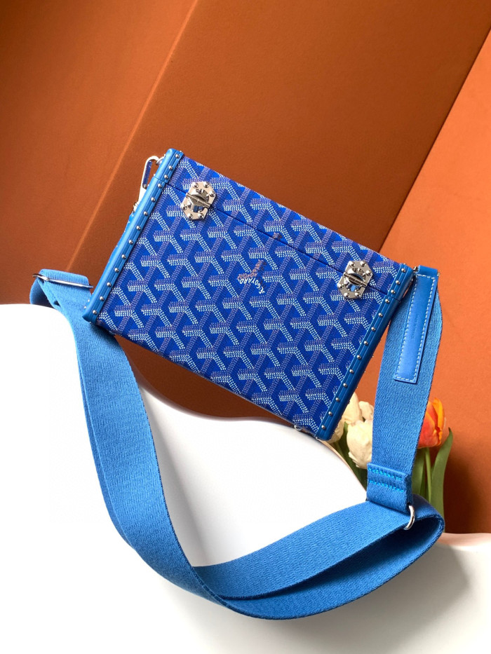 GOYARD Leather Box Shoulder Strap Oblique Straddle Bag #nigo21779