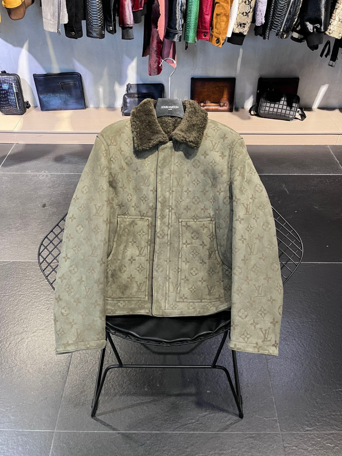 Louis Vuitton Shearling Tunic Leather Jacket Coat #nigo6461