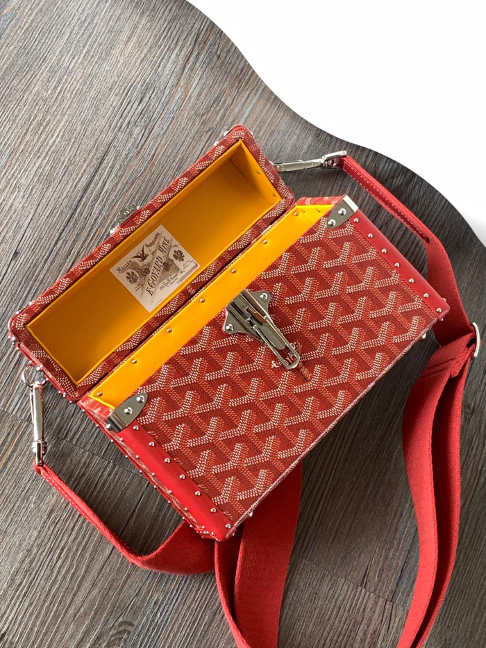 GOYARD Leather Box Shoulder Strap Oblique Straddle Bag #nigo21779