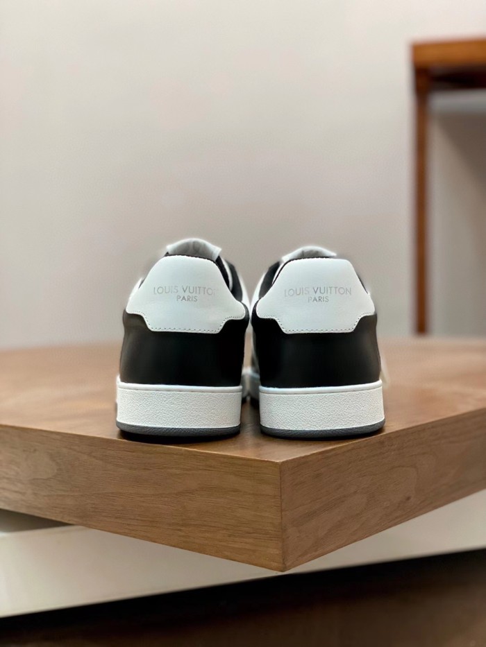 Louis Vuitton Flat Black And White Splicing Sneaker Shoes #nigo56395