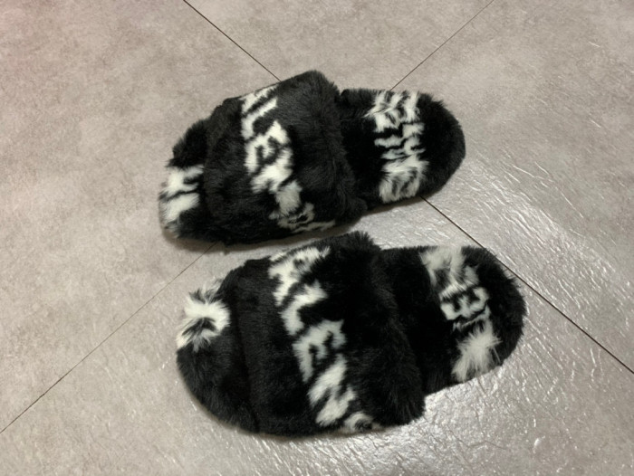 Balenciaga Men's Women's Letter Print Logo Plush Slipper Sandals Shoes #nigo51665