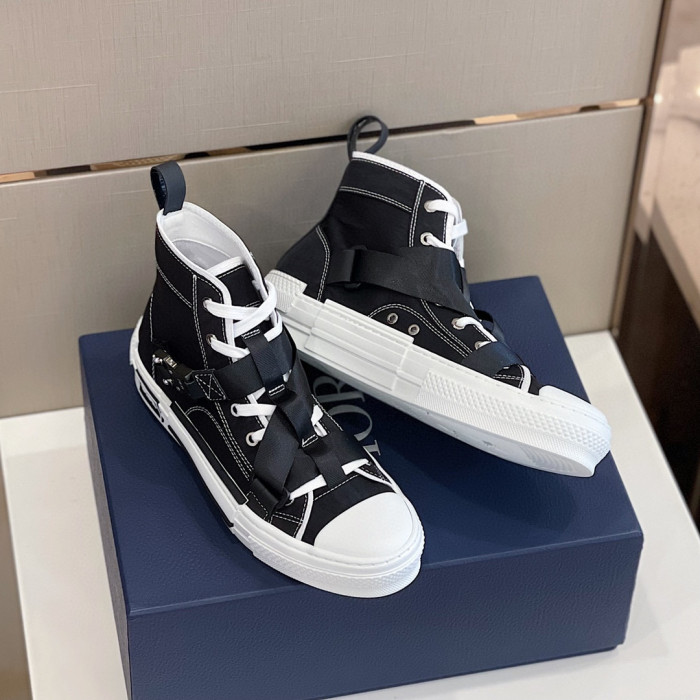 DIOR High-Top Lock Lace-Up Flats Shoes #nigo4782