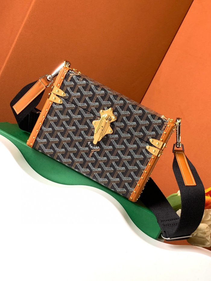 GOYARD Leather Box Shoulder Strap Oblique Straddle Bag #nigo21779