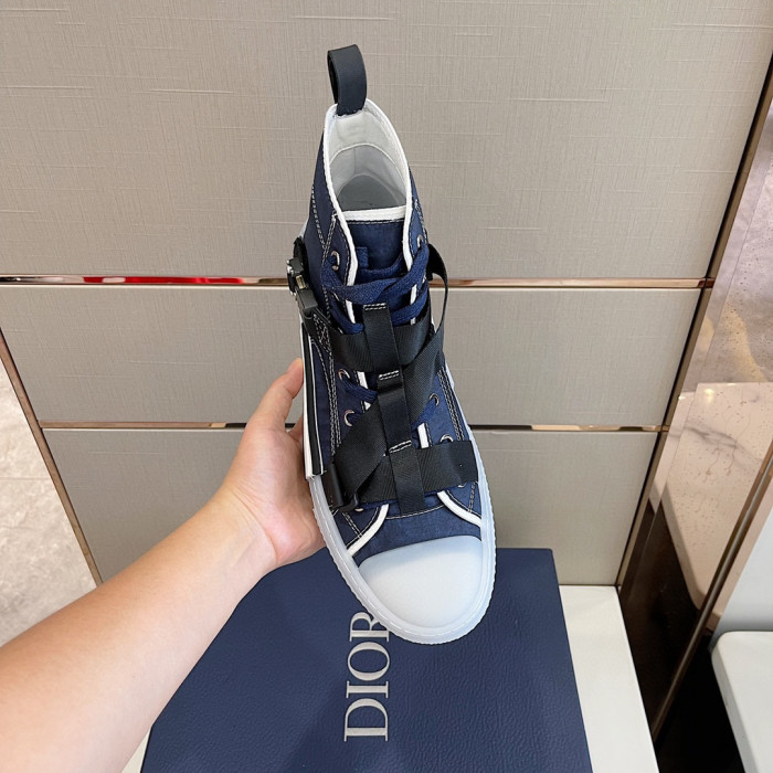 DIOR High-Top Lock Lace-Up Flats Shoes #nigo4782