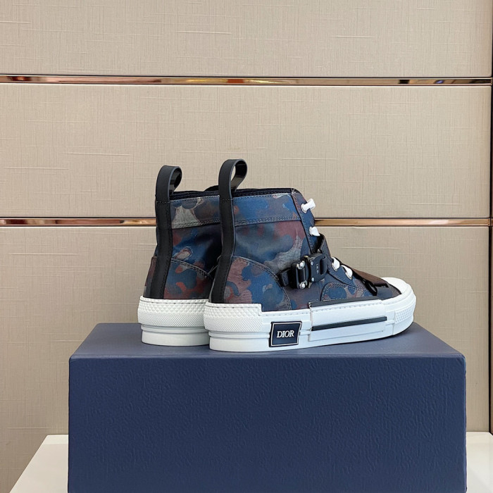 DIOR High-Top Lock Lace-Up Flats Shoes #nigo4782