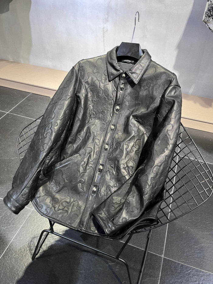 Chrome Hearts NIGO Spring And Autumn Long Sleeve Black Coat Leather Jacket #nigo94182