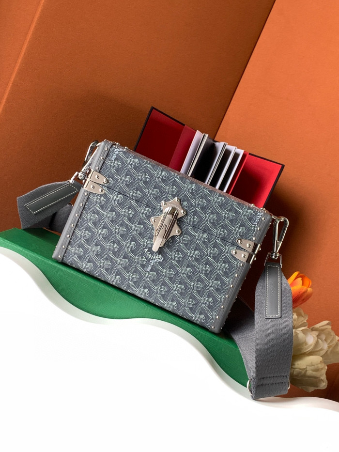 GOYARD Leather Box Shoulder Strap Oblique Straddle Bag #nigo21779