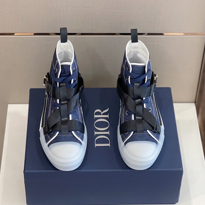 DIOR High-Top Lock Lace-Up Flats Shoes #nigo4782
