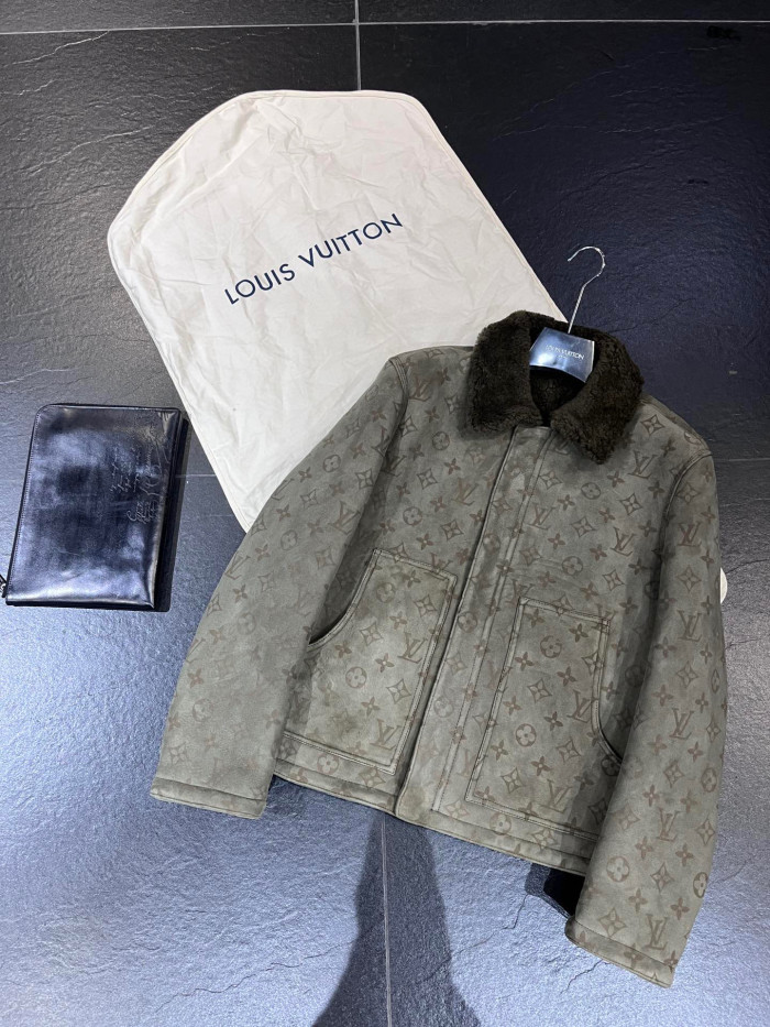 Louis Vuitton Shearling Tunic Leather Jacket Coat #nigo6461