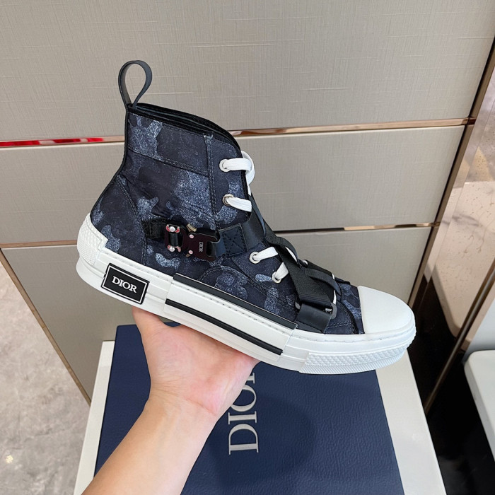 DIOR High-Top Lock Lace-Up Flats Shoes #nigo4782