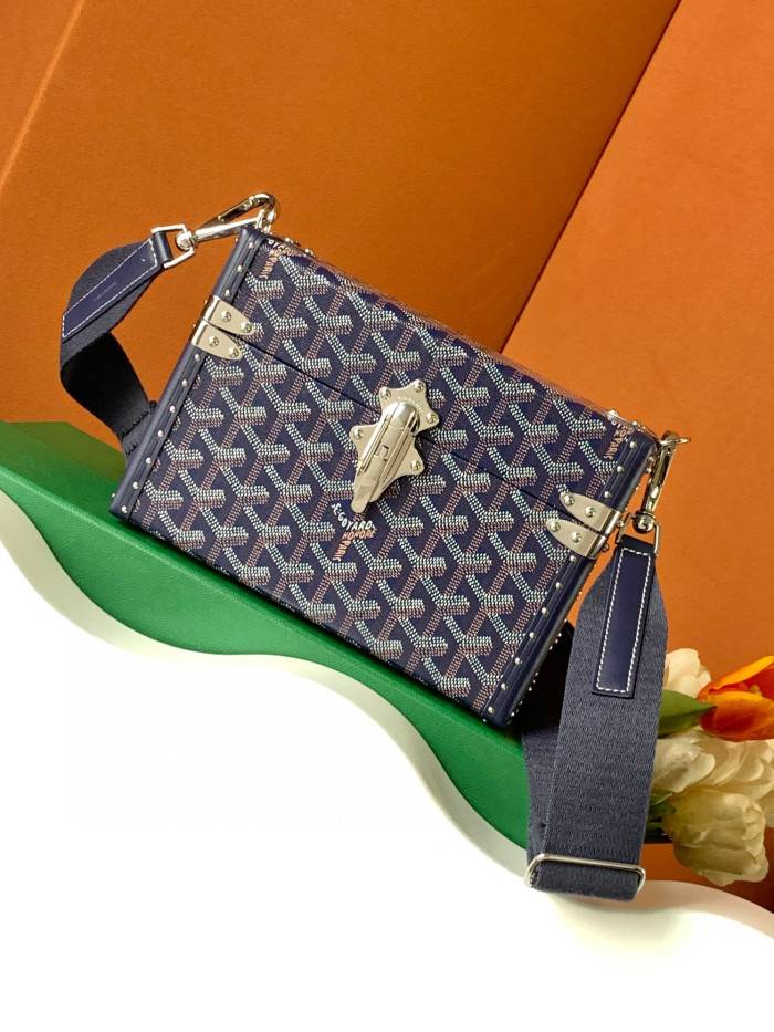 GOYARD Leather Box Shoulder Strap Oblique Straddle Bag #nigo21779