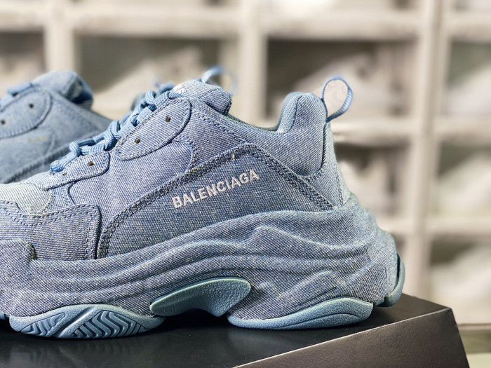 Balenciaga Triple S Denim Low Top Sneakers Shoes #nigo96418