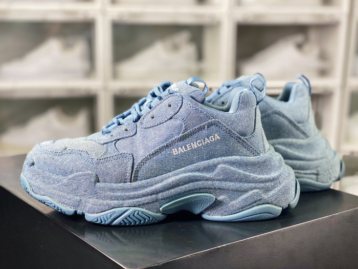 Balenciaga Triple S Denim Low Top Sneakers Shoes #nigo96418