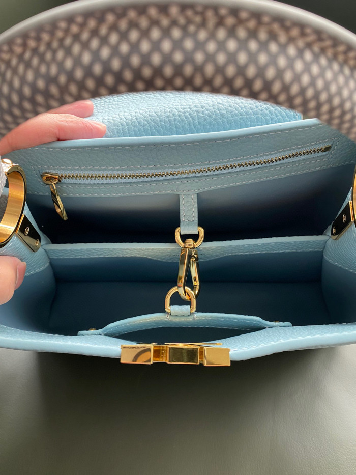 Louis Vuitton Capucines Leather Carrying Blue Bag #nigo21784