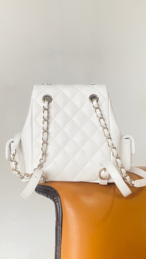 Chanel Leather Chain Backpack Bag #nigo21786