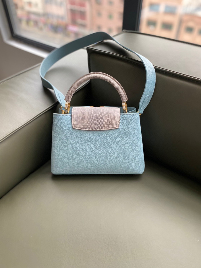 Louis Vuitton Capucines Leather Carrying Blue Bag #nigo21784