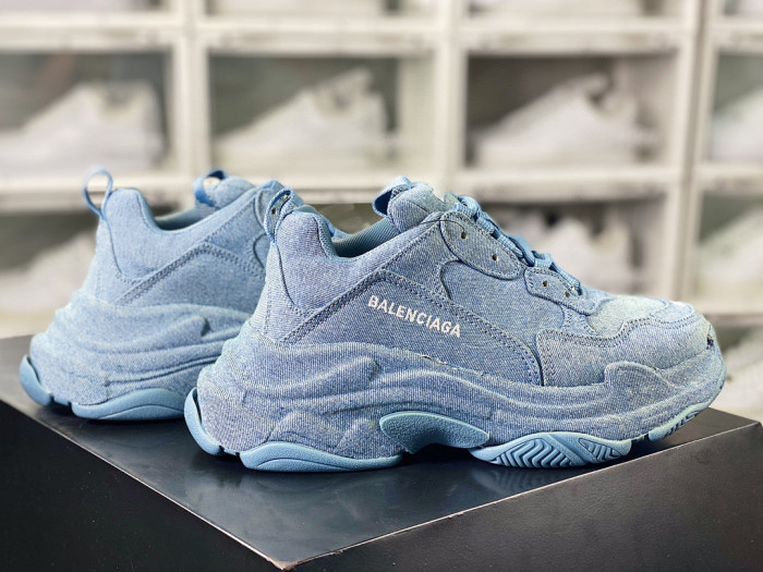 Balenciaga Triple S Denim Low Top Sneakers Shoes #nigo96418