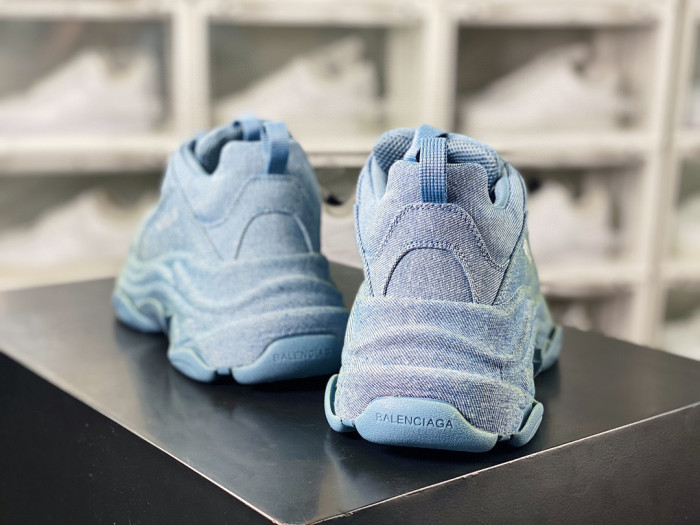 Balenciaga Triple S Denim Low Top Sneakers Shoes #nigo96418
