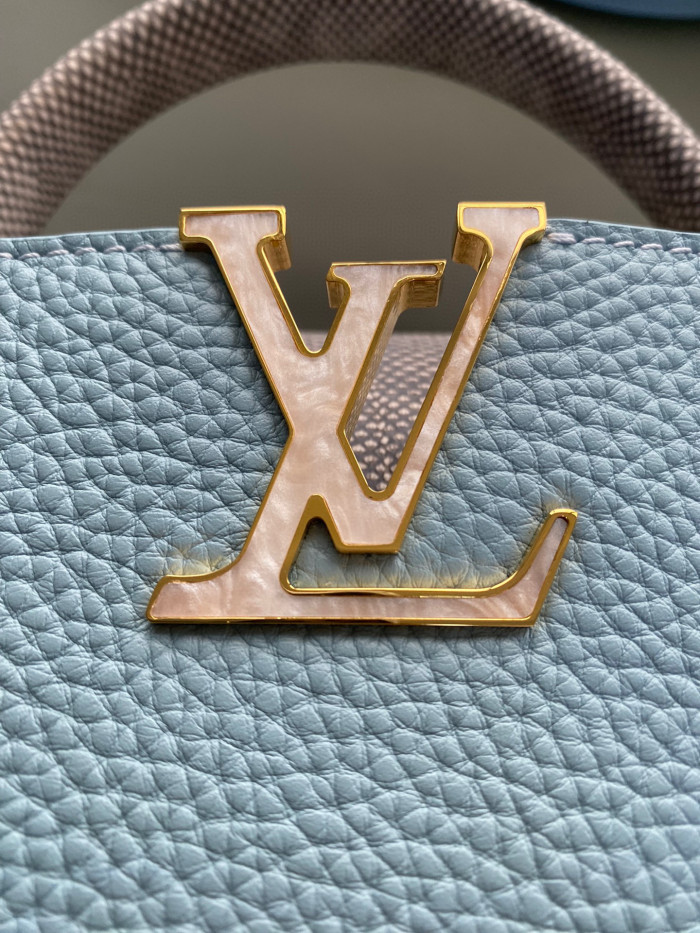 Louis Vuitton Capucines Leather Carrying Blue Bag #nigo21784