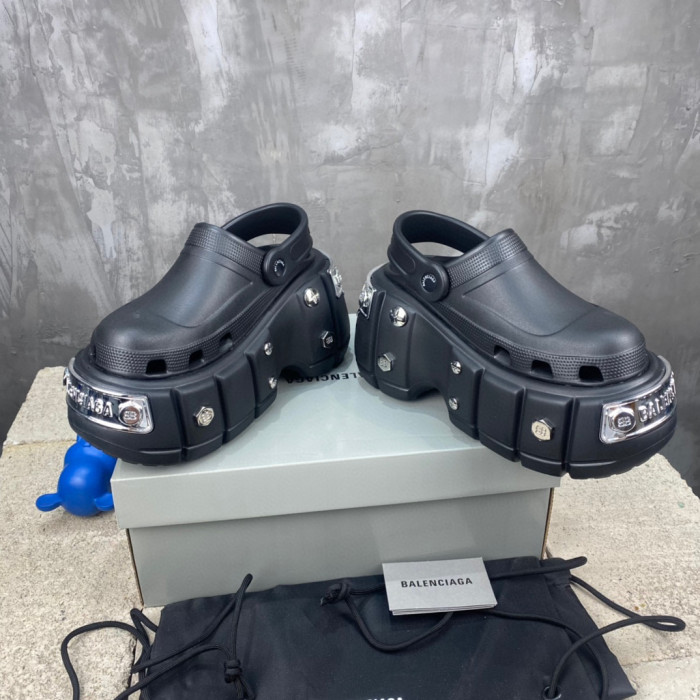 Balenciaga Metal Punk Platform Muffin Slipper Hole Shoes Increased #nigo51494