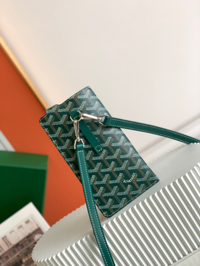 GOYARD MontMartre Leather Printed Diagonal Cross Phone Bag #nigo21811