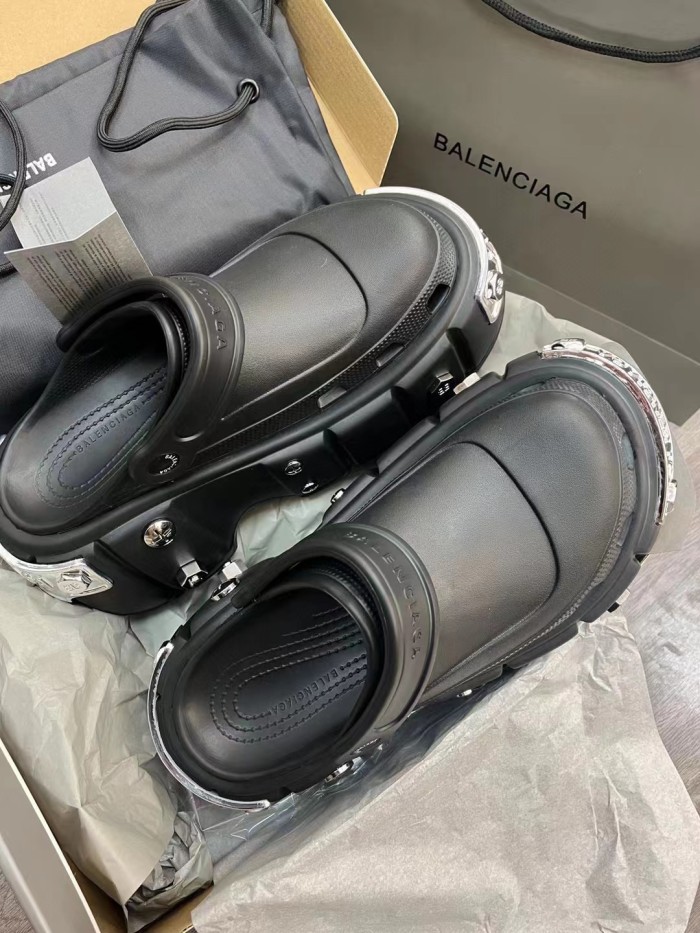 Balenciaga Metal Punk Platform Muffin Slipper Hole Shoes Increased #nigo51494