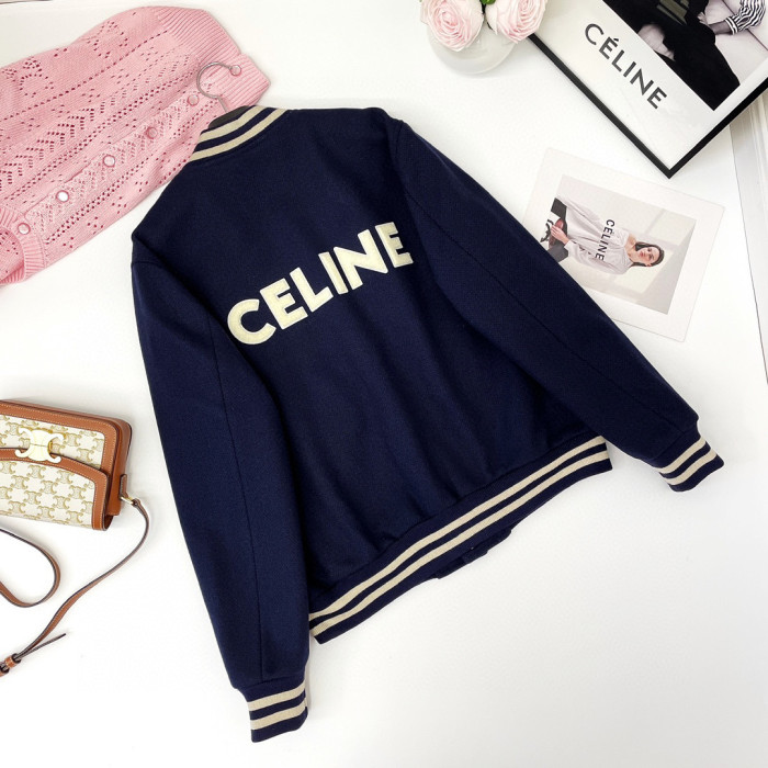 Celine NIGO Navy Striped Baseball Jacket Jacket #nigo21549