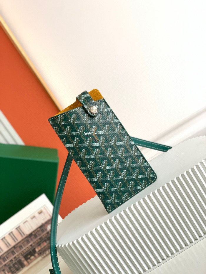 GOYARD MontMartre Leather Printed Diagonal Cross Phone Bag #nigo21811