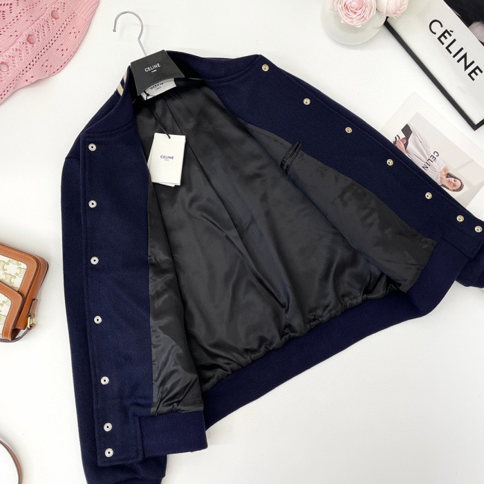 Celine NIGO Navy Striped Baseball Jacket Jacket #nigo21549