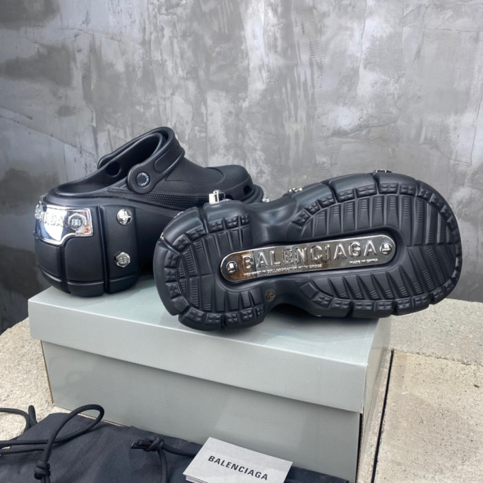 Balenciaga Metal Punk Platform Muffin Slipper Hole Shoes Increased #nigo51494