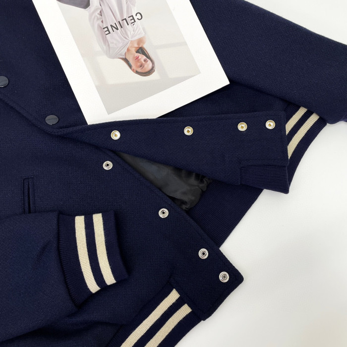 Celine NIGO Navy Striped Baseball Jacket Jacket #nigo21549