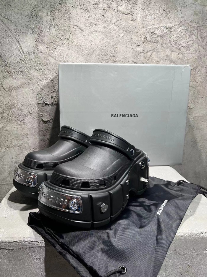 Balenciaga Metal Punk Platform Muffin Slipper Hole Shoes Increased #nigo51494