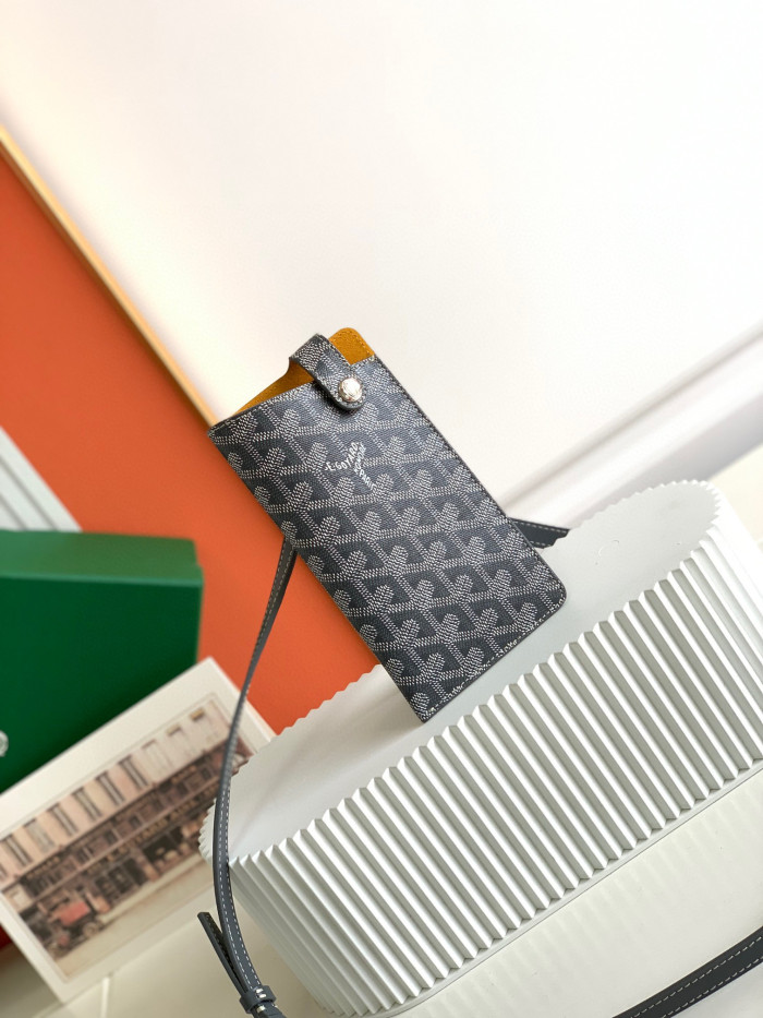 GOYARD MontMartre Leather Printed Diagonal Cross Phone Bag #nigo21811