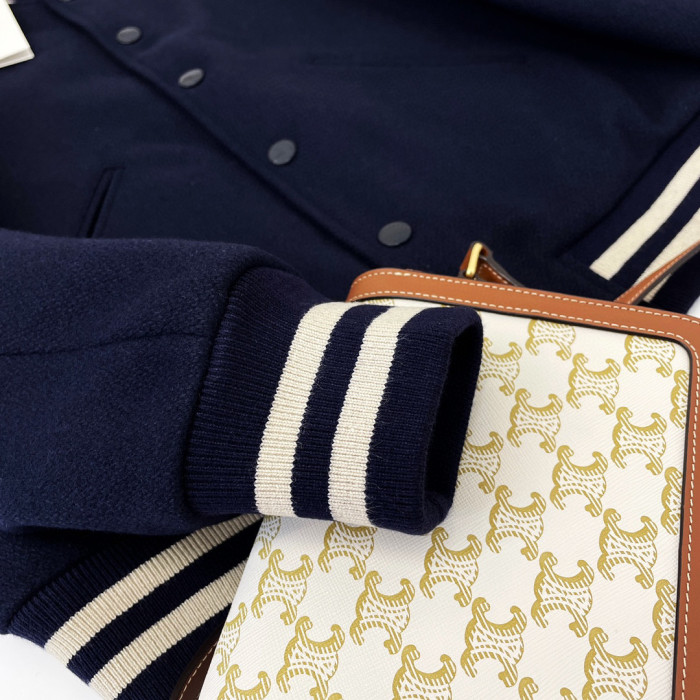 Celine NIGO Navy Striped Baseball Jacket Jacket #nigo21549