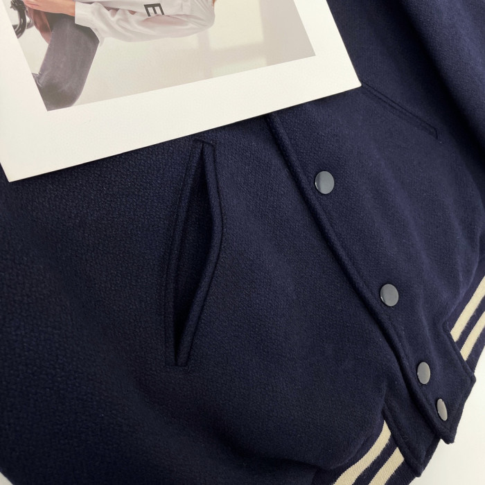 Celine NIGO Navy Striped Baseball Jacket Jacket #nigo21549