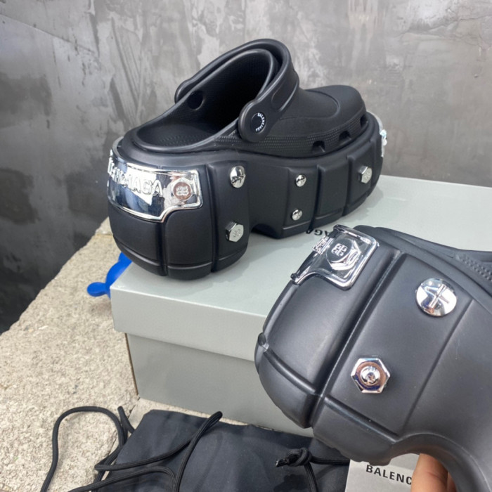 Balenciaga Metal Punk Platform Muffin Slipper Hole Shoes Increased #nigo51494