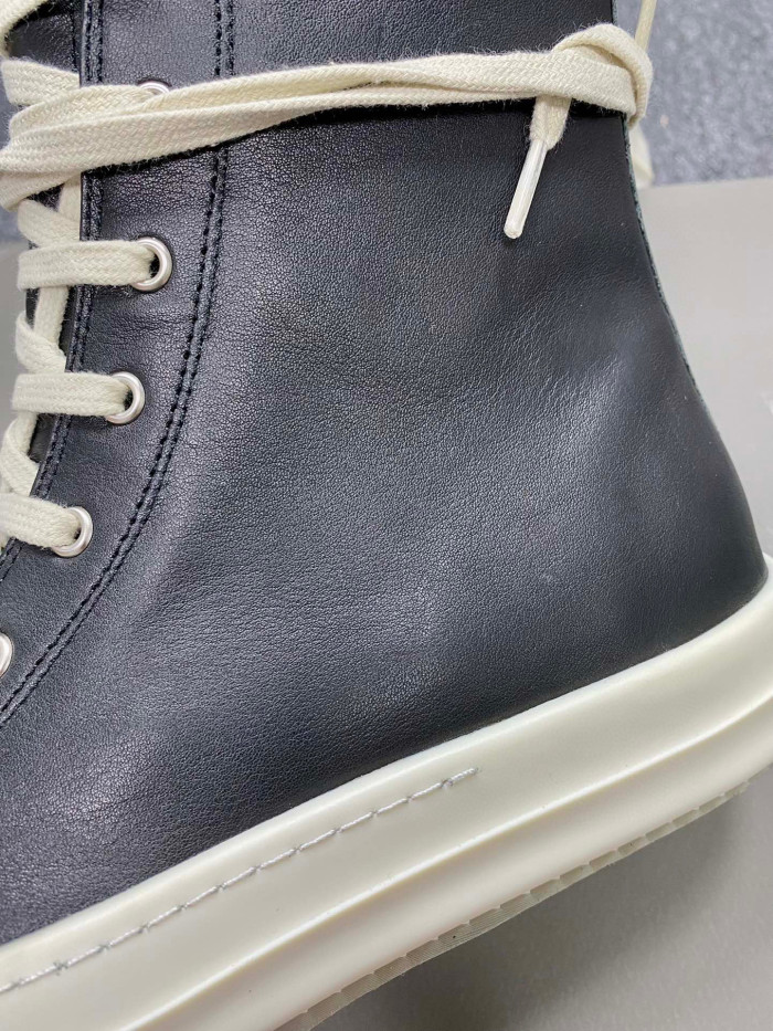 Rick Owens Leather High/Low Sneakers Ngvp #nigo6589