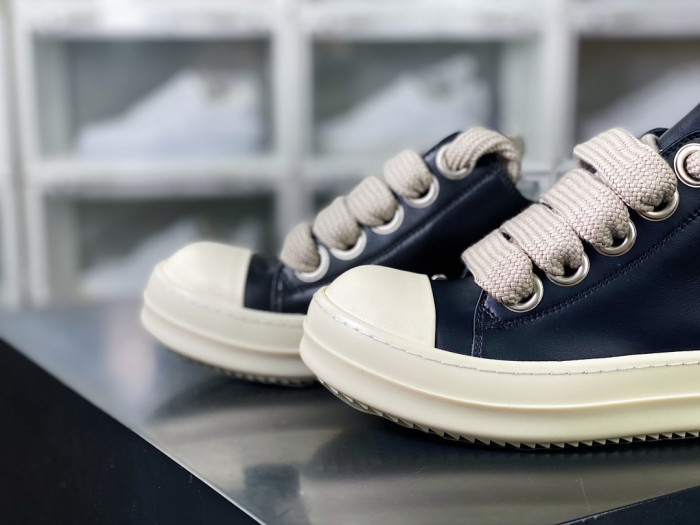 Rick Owens Leather High/Low Sneakers Ngvp #nigo6589