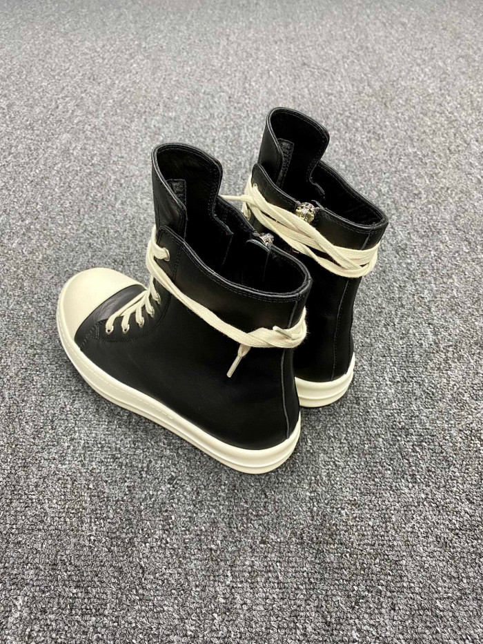 Rick Owens Leather High/Low Sneakers Ngvp #nigo6589