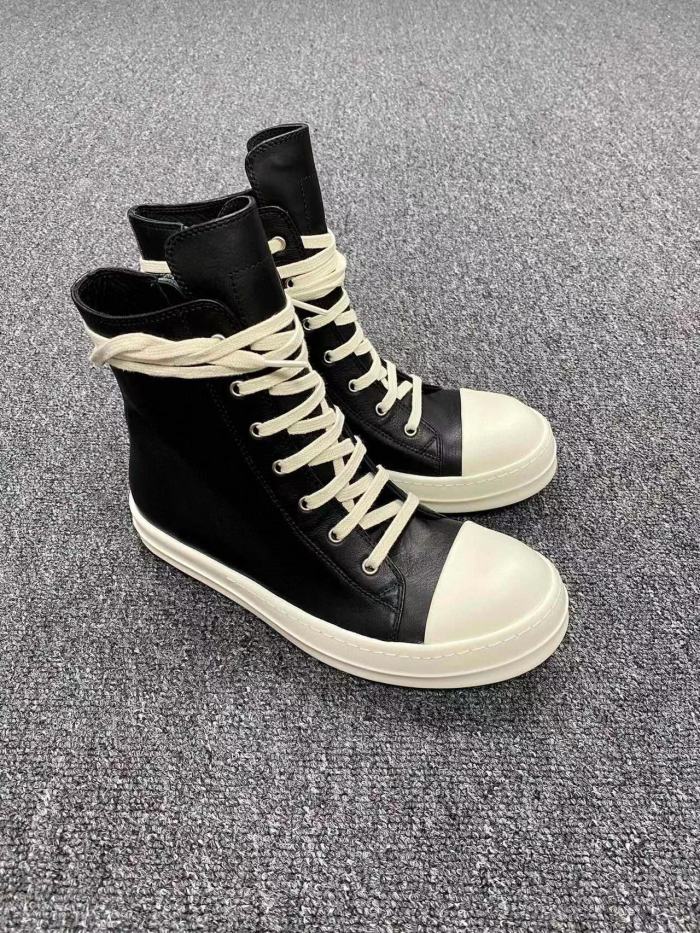 Rick Owens Leather High/Low Sneakers Ngvp #nigo6589