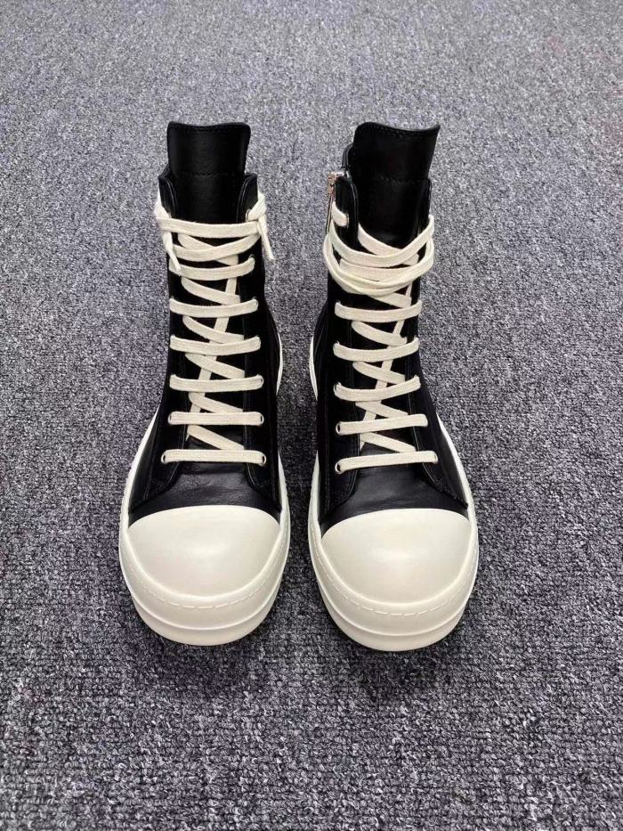 Rick Owens Leather High/Low Sneakers Ngvp #nigo6589