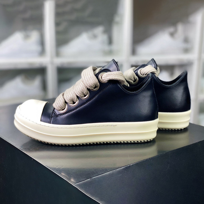 Rick Owens Leather High/Low Sneakers Ngvp #nigo6589