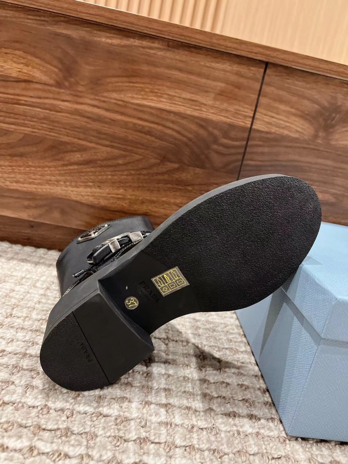 Prada Mid Length Leather Martin Boots Shoes #nigo21815