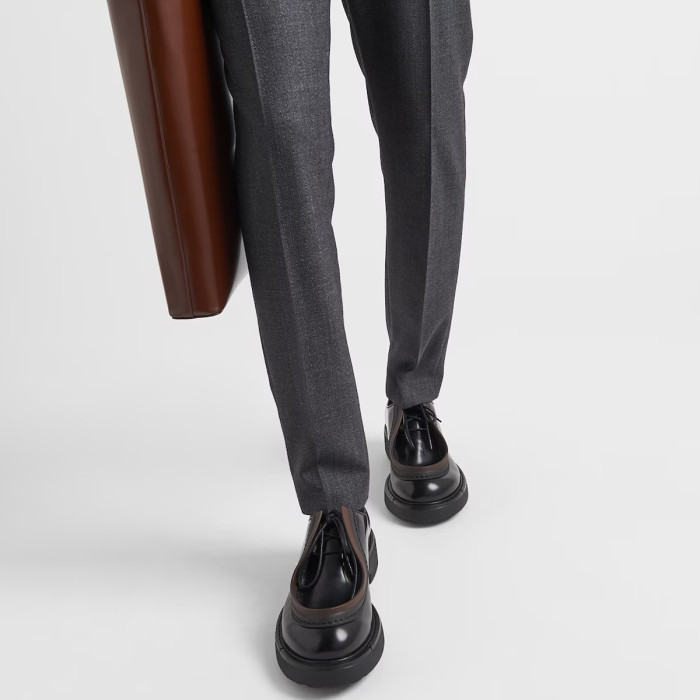 Prada Diapason Thick Sole Leather Lace Up Shoes #nigo21821