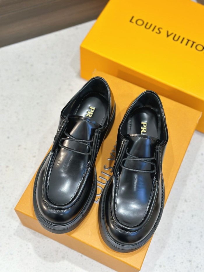 Prada Diapason Thick Sole Leather Lace Up Shoes #nigo21821