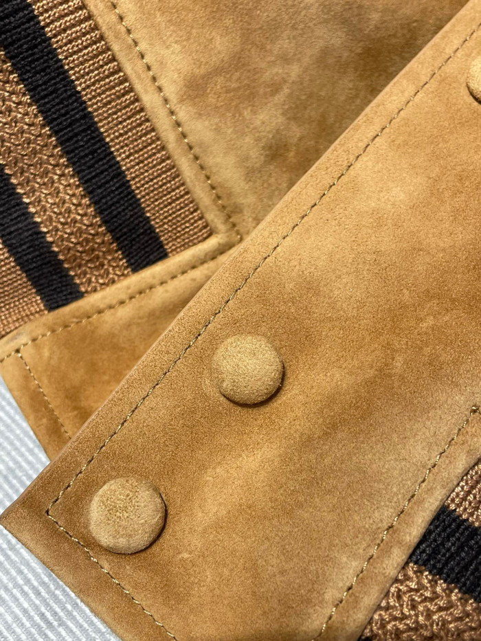 Berluti Suede Leather Patchwork Varsity Jacket #nigo96481