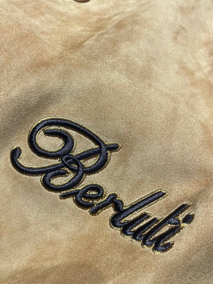 Berluti Suede Leather Patchwork Varsity Jacket #nigo96481