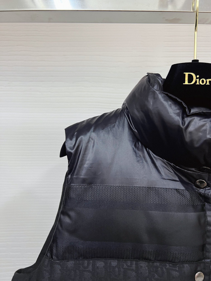 Dior ALPS Leather Printed Sleeveless Down Vest #nigo96475