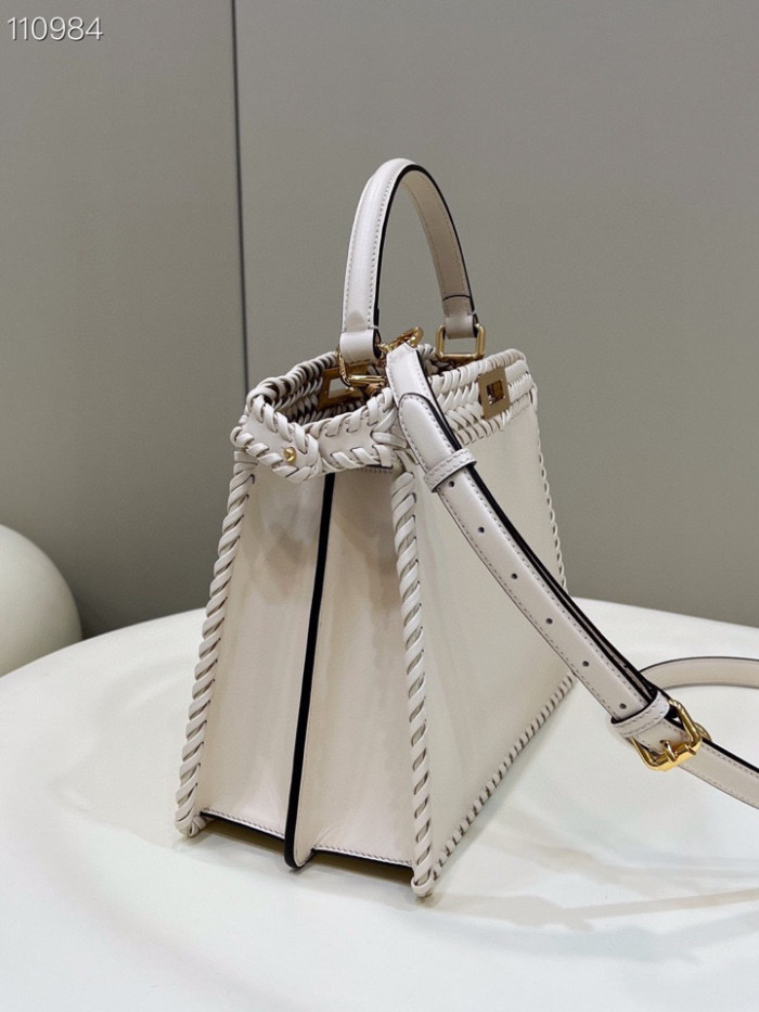 Fendi  Peekaboo Iseeu Black Leather Woven Handbag Bag #nigo21834